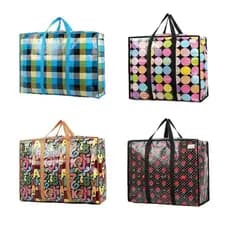 BOLSA SACOLEIRA GIGANTE 60X45CM SACOLA  MULTIUSO COMPRAS VIAGEM MUDANÇA MALA GRANDE COM ALCA E ZIPER