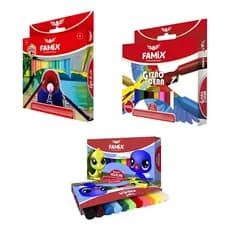 Kit Infantil Lapis De Cor Grosso Jumbo Giz Cera E Massinha