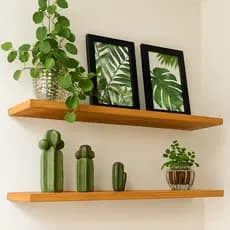 Prateleiras de 80cm Madeira com Suporte Invisível| Decorativa, Sala, Quarto, Plantas, Cozinha