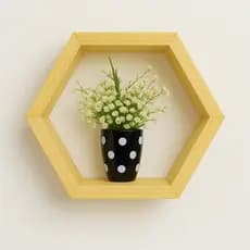 Nicho Hexagonal em Madeira de Pinus tipo Colmeia Decorativo