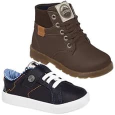Kit 2 Pares Bota Botinha Casual Masculina Tênis Infantil Menino Conforto