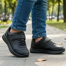 Tênis Infantil Casual Escolar Menino Menina Unissex Calce Fácil Passeio Dia a Dia Confortável Preto