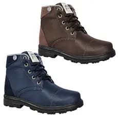 Bota Coturno Infantil Masculina Calce Fácil Zíper Botinha Menino Confortável