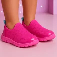 Tênis Feminino Infantil Pink Confortável Antiderrapante