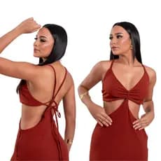Vestido Feminino Luar Costas Nuas Duna - Tendência Paty Nordetina Verao