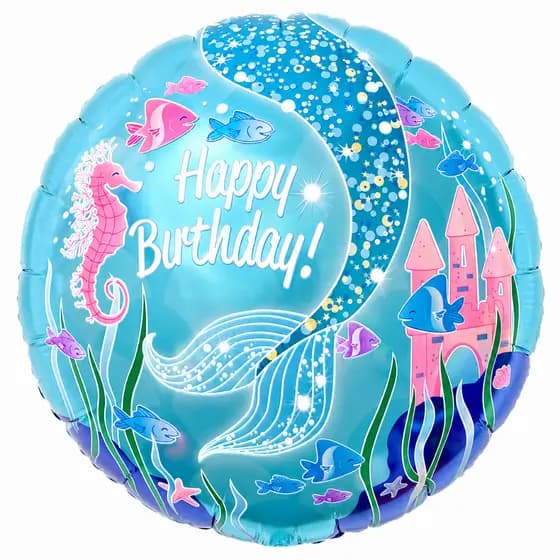 Balão Metalizado Fundo do Mar 18 Pol 45cm Festa Infantil 1 Un
