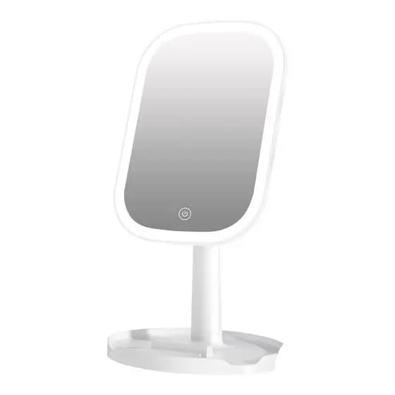Espelho de mesa retangular/oval para maquiagem com luz de LED RF