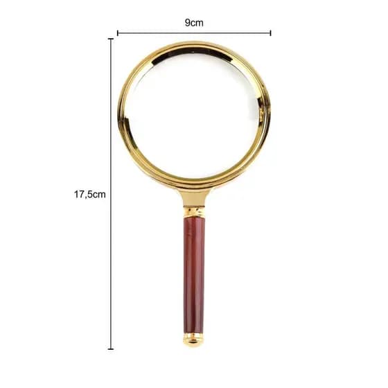 Lupa de luxo dourada para leitura 90mm RF