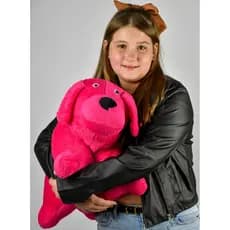 Cachorro de pelúcia vira travesseiro 58 cm Urso de pelucias almofada de cachorro Travesseiro VERMELHO