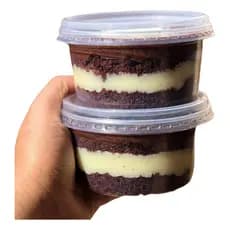 24 Pote Para Bolo De Pote Redondo 200ml Descartável C/ Tampa