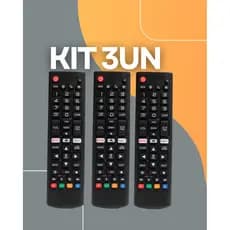 Kit 3un controle remoto tv lg smart 4K led Netflix, Amazon COMPATÍVEL