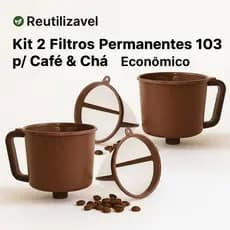 Kit 2un Coador Reutilizável 103 Café & Chá – Ecológico, Econômico e Fácil de Lavar 🌿
