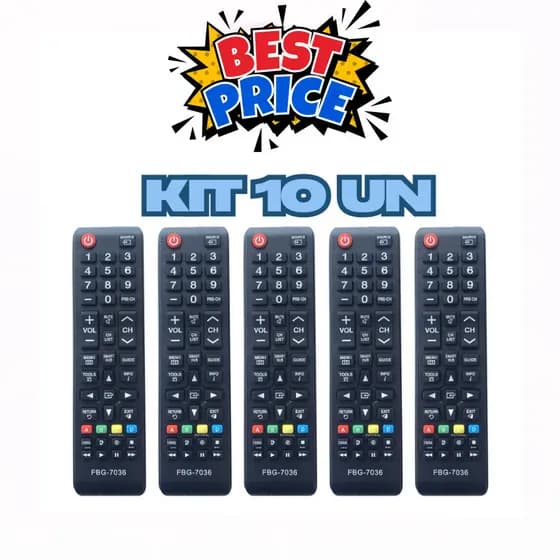 kit 10 Controle tv Samsung Smart Hub  para TV SAMSUNG fFBG-7036 universal COMPATÍVEL