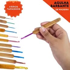 Agulha De Crochê Com Cabo Em Madeira  Tamanhos Variados - Nybc