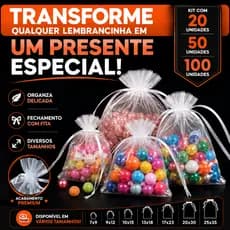 Saco Organza - Saquinho Para Lembrancinha Branco Kit Com 20/50/100 Unidades - Nybc