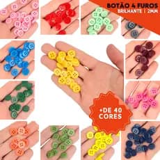 Botão 4 Furos Brilhante 01485 - Pacote com 144 Unidades Várias Cores - 18  - Nybc