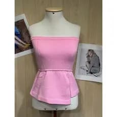 Blusa Modal Peplum Tecelada Sem Alças