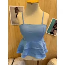 Blusa Alças Peplum Dupla Camada