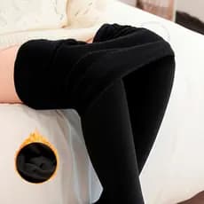 Meia-Calça Térmica Forrado Grosso Preto Leggings De Lã Quente Das Mulheres De Winter Super Slim