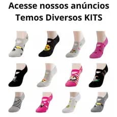 Kit 6/4/3 Pares Meia Sapatilha Antiderrapante Pilates Yoga Feminina