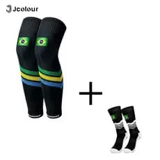 Jcolour Conjunto De Meias De Futebol Com Mangas De Compressão E Antiderrapantes 40-46