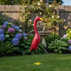 Decoração Para Jardim Enfeite Flamingo M Estatua Cerâmica