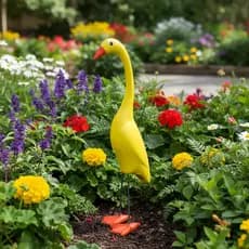Patinho Decorativo P Enfeite Em Cerâmica Para Jardim