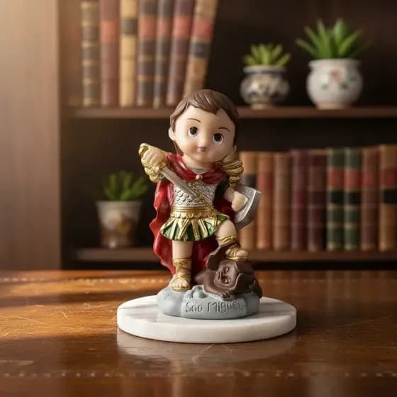 Imagem Arcanjo Miguel Infantil 10cm Resina Decoração