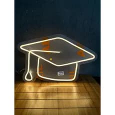 Painel led neon Capelo chapeu de formatura  50x33cm