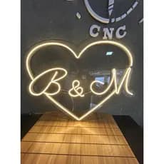 Luminária LED Neon Casamento varios tamanhos Redondo Coração Personalizado Decoração Iluminação