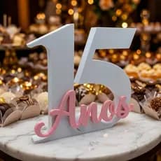 Letreiro Decorativo 15 Anos de mesa, parede topo de bolo
