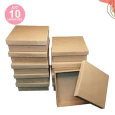 Kit 10 Caixa MDF Caixinha Lembrancinha Casamento Artesanato Tamanhos Diversos Presente Festa Personalizar