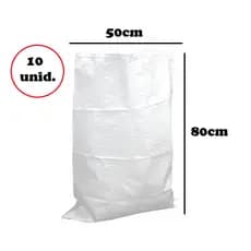 Saco De Rafia 10 Unidades Novo Virgem  70x50cm Entulho Multiuso Reforçado
