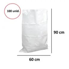 Saco De Rafia 100 Unidades Novo Virgem 90x60cm Entulho Multiuso Reforçado Laminado Resinado