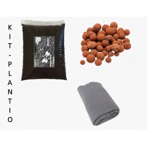 Kit Plantio p/ Vasos Terra adubada, Argila expandida 2215, Manta Bidin
