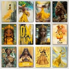 Orixá Oxum Quadro Decorativo - Coleção Exclusiva "Mamãe Oxum" - Escolha seu Favorito!