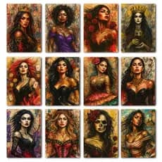Pomba Gira - Quadro Decorativo - As Mais Cultuadas, Coleção Rabiscos Umbanda /Candomblé Exclusivo