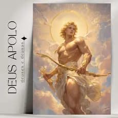 Quadro Decorativo Apolo Deus - Mitologia Grega - Bruxaria - Wicca - Já com Fita Adesiva