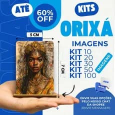 Kits Orixá Decorativo Imagem - Kits com 10,20,30,50 ou 100 peças -5cmx7cm- Em Madeira-Envio Imediato