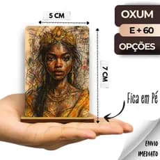 Orixá Decorativo Imagem - Oxum, Oxóssi, Ogum, etc -60 opções- 5cm x 7cm -Em Madeira- Envio Imediato