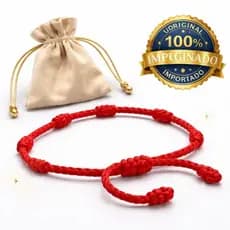 Pulseira Vermelha 7 Nós Kabalah contra mal olhado e atrair prosperidade (produto original)