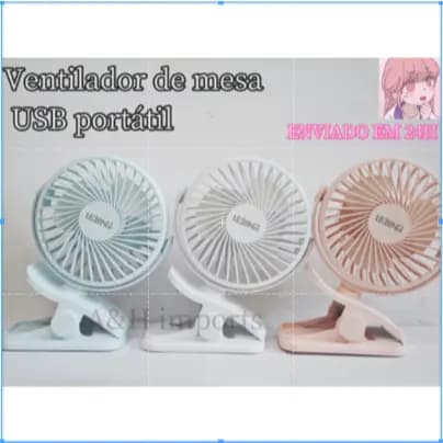 Mini ventilador elétrico portátil Clip, rotação de 360 °, ventilador de refrigeração portátil LE-5715