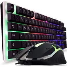 Kit Teclado Mouse Gamer 2400dpi Semi Mecânico Rgb Led DK-519