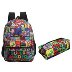 Mochila Super Mario costas e estojo