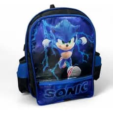 Mochila Infantil Sonic Azul  Costas Menino Escolar Tamanho Grande