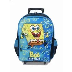 Mochila Escolar Infantil Bob Esponja Rodinhas Tamanho Grande