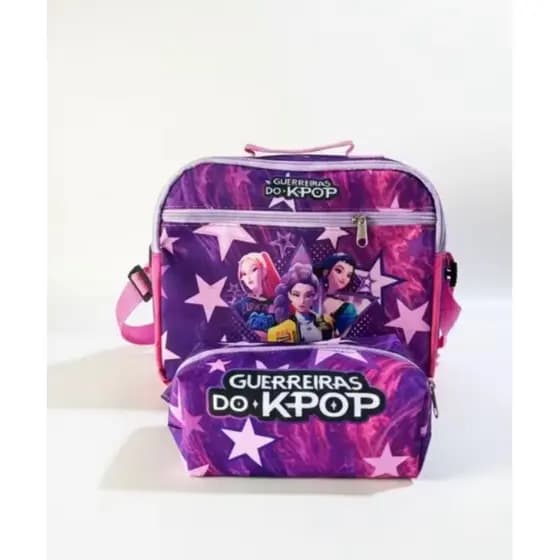 Kit Escolar Guerreiras do Kpop Lancheira Térmica e Estojo
