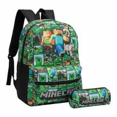 Kit Escolar Minecraft Games Mochila Costas TAM G e Estojo