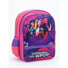 Mochila Infantil Guerreiras do Kpop Escolar Costas Rosa Tamanho Grande
