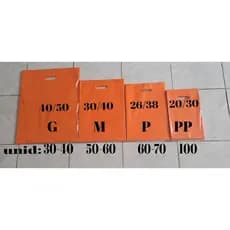 Sacolas Plásticas Alça Boca de Palhaço Alta Durabilidade PP 100 Unidades / P 60-70  unidades M 50-60 / G 30-40 Unidades